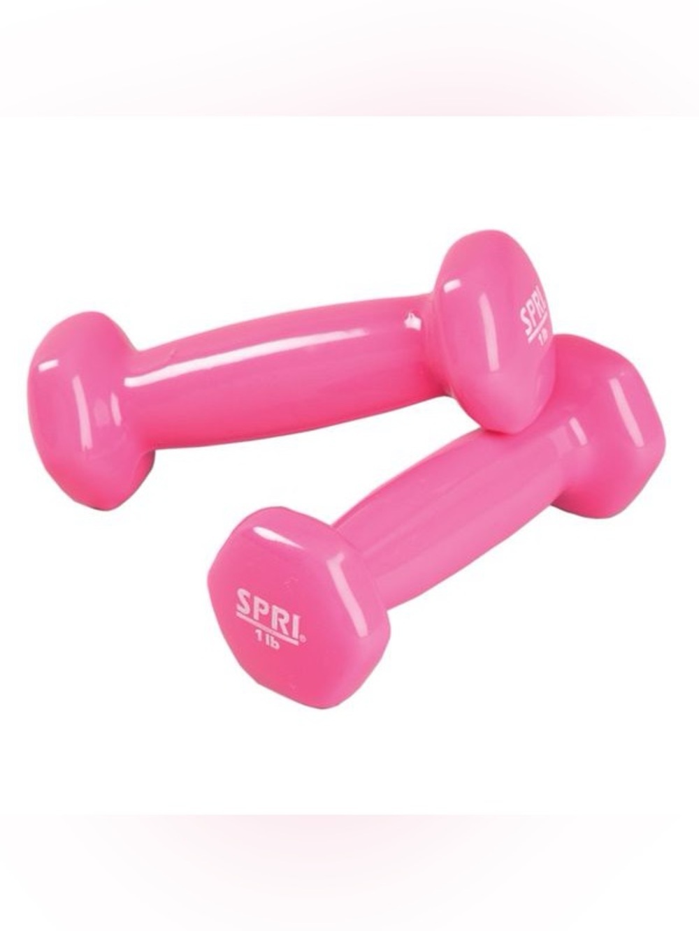 SPRI Pink 1 lb Vinyl Coated Dumbbell Pair - Set of 2
